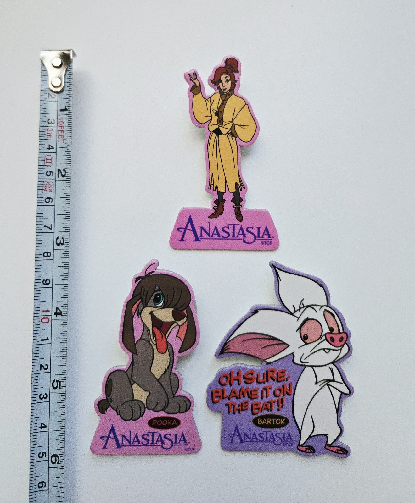 VINTAGE 1997 ANASTASIA MOVIE PROMO PIN LOT DON BLUTH POOKA BARTOK FILM BUTTON