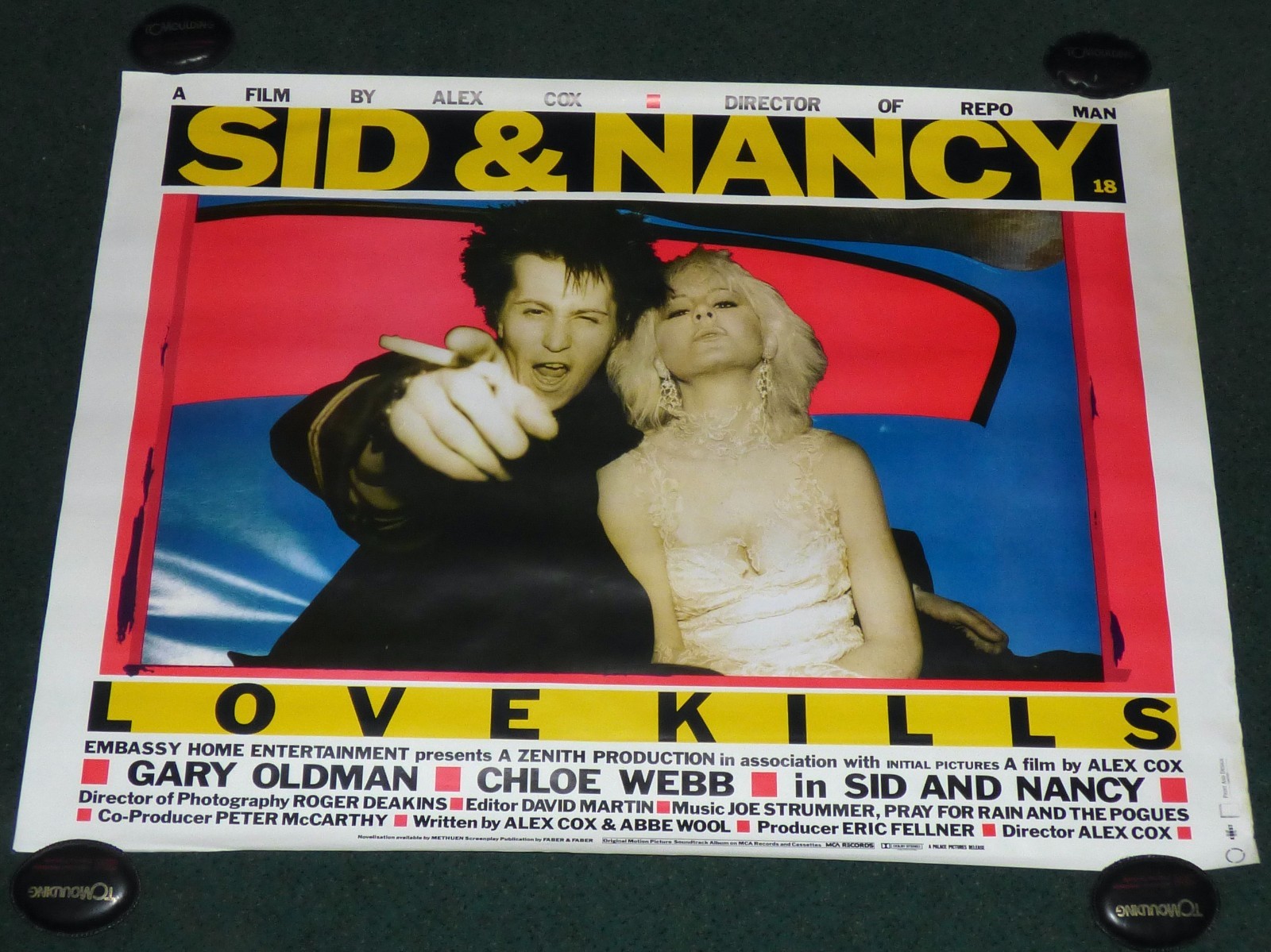 SID AND NANCY 1986 ORIGINAL UK BRITISH QUAD MOVIE POSTER GARY OLDMAN SEX PISTOLS