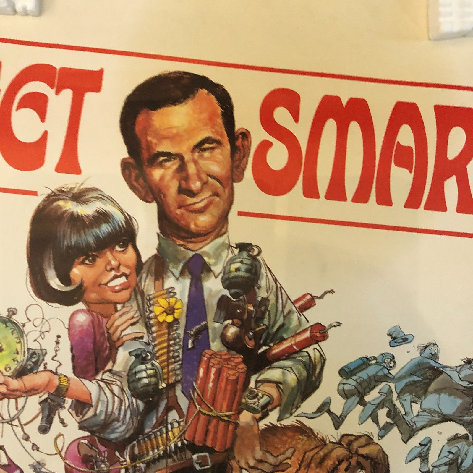 Vintage 1960s 21 x 24 Get Smart TV Show Maxwell Poster Jack Davis Art Animated