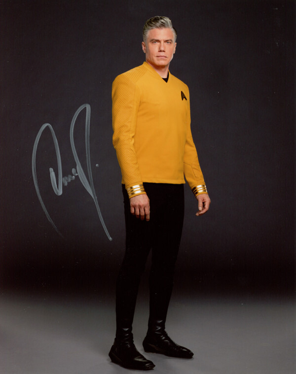 ANSON MOUNT SIGNED 8×10 PHOTO PIKE STAR TREK STRANGE NEW WORLDS RARE BECKETT BAS
