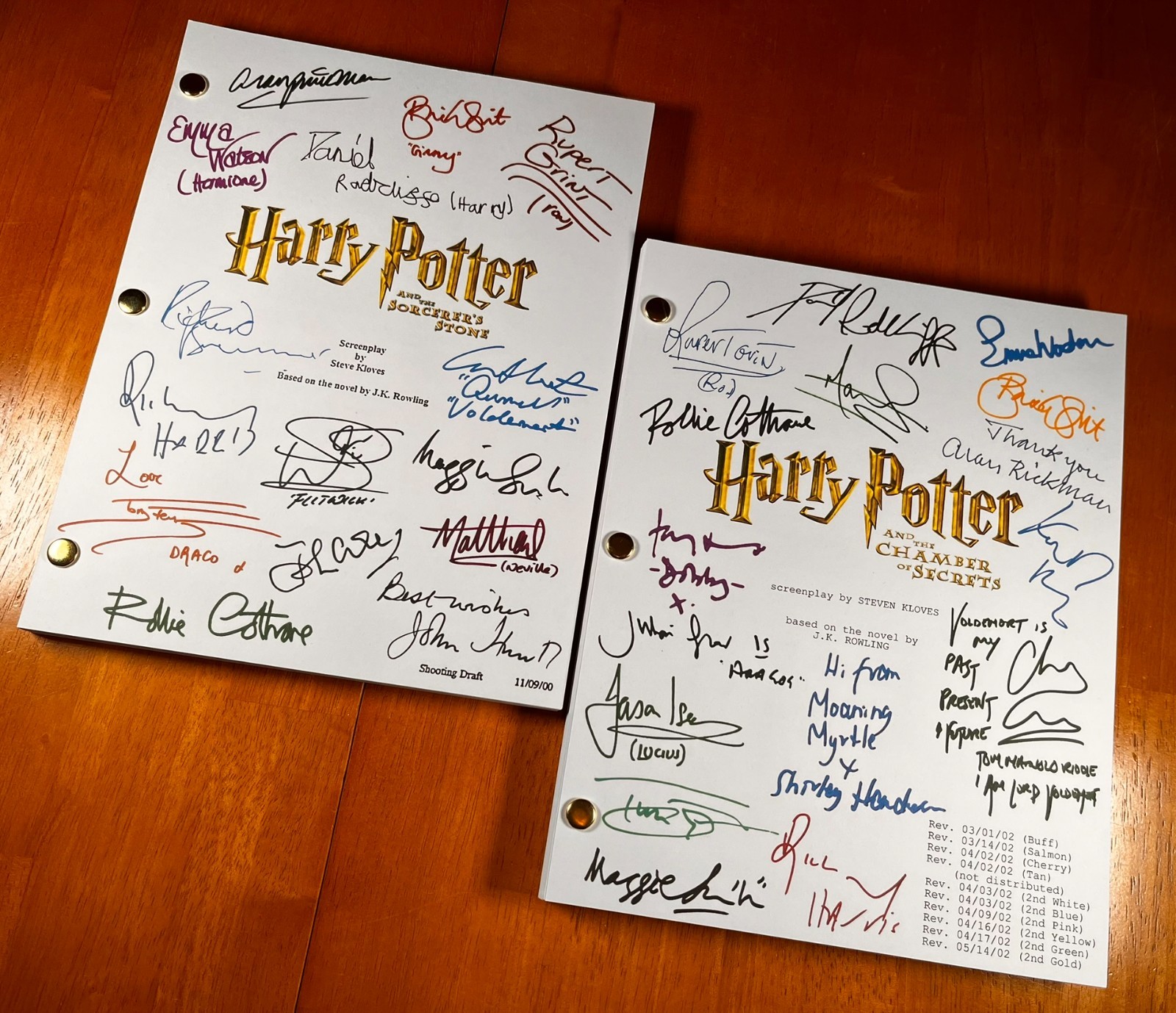 Harry Potter 1-8 Script Collection- Signed- Autograph Reprints