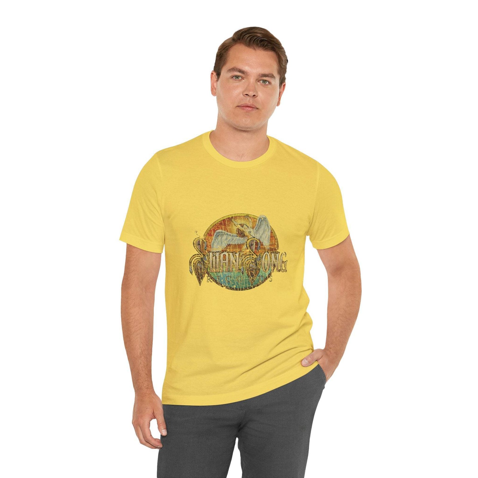 Vintage Swan Song Records Label Logo Unisex Jersey Short Sleeve T-Shirt