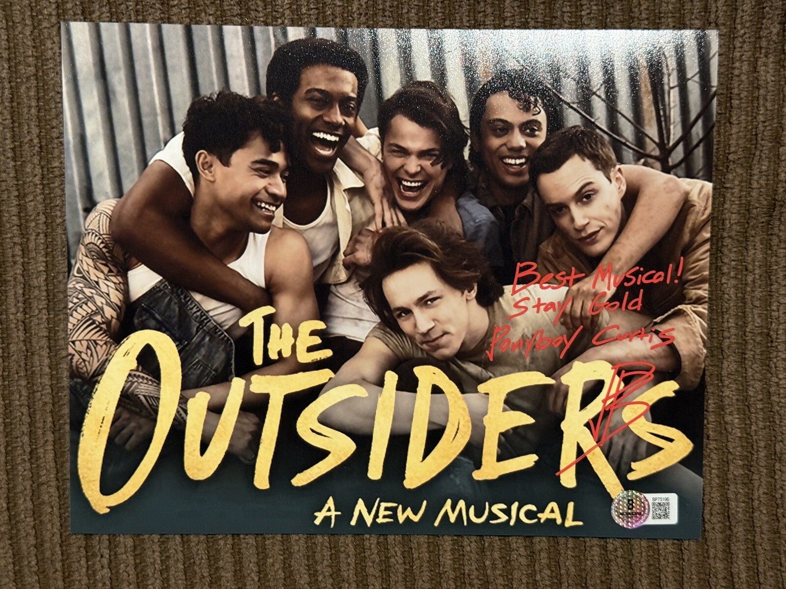 Brody Grant Signed 8×10 Photo Outsiders Ponyboy Stay Gold Autograph BAS Hologram
