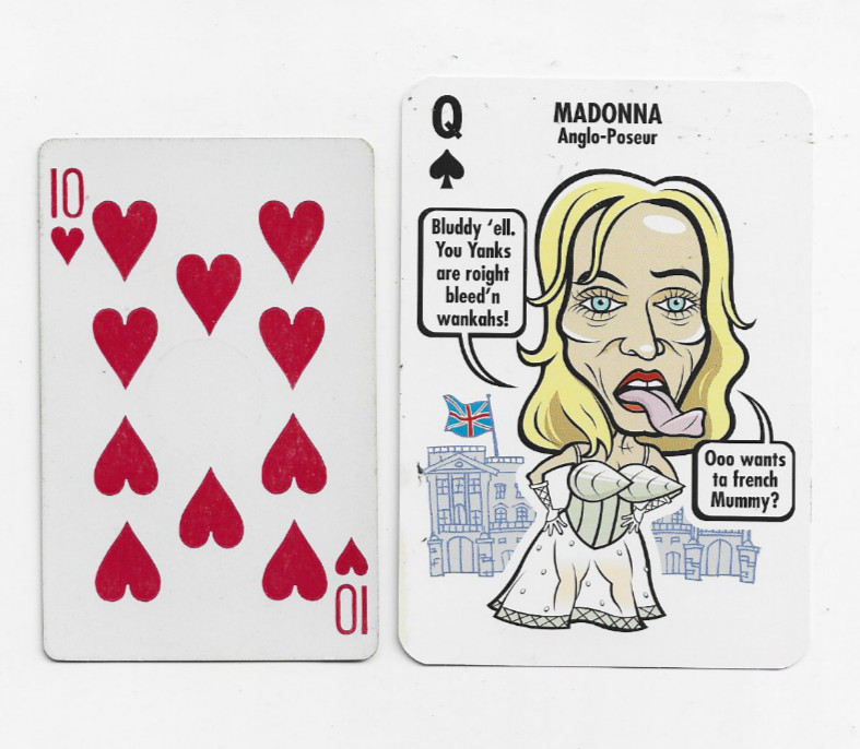 MADONNA Rare 2004 PLAYING CARD (Queen of Spades) from BUSH LEAGUE AllStars deck