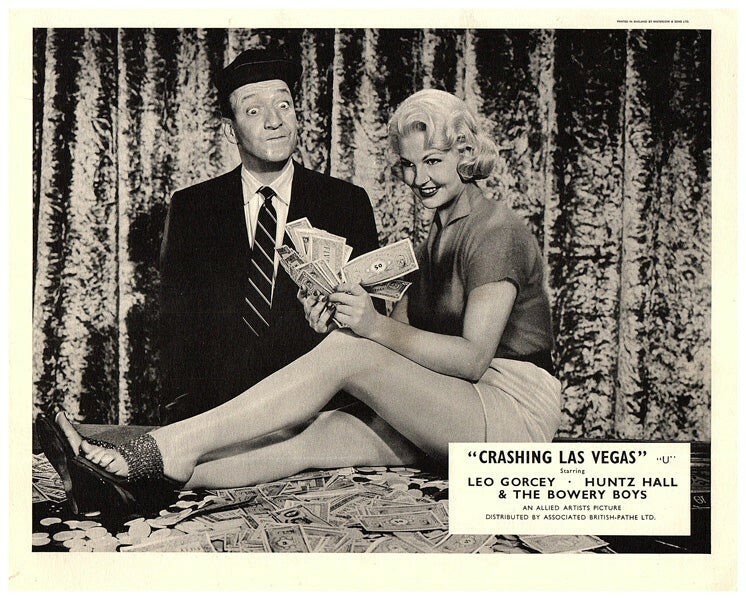 Crashing Las Vegas Original Lobby Card Huntz Hall Leggy Mary Castle Leggy Pin Up