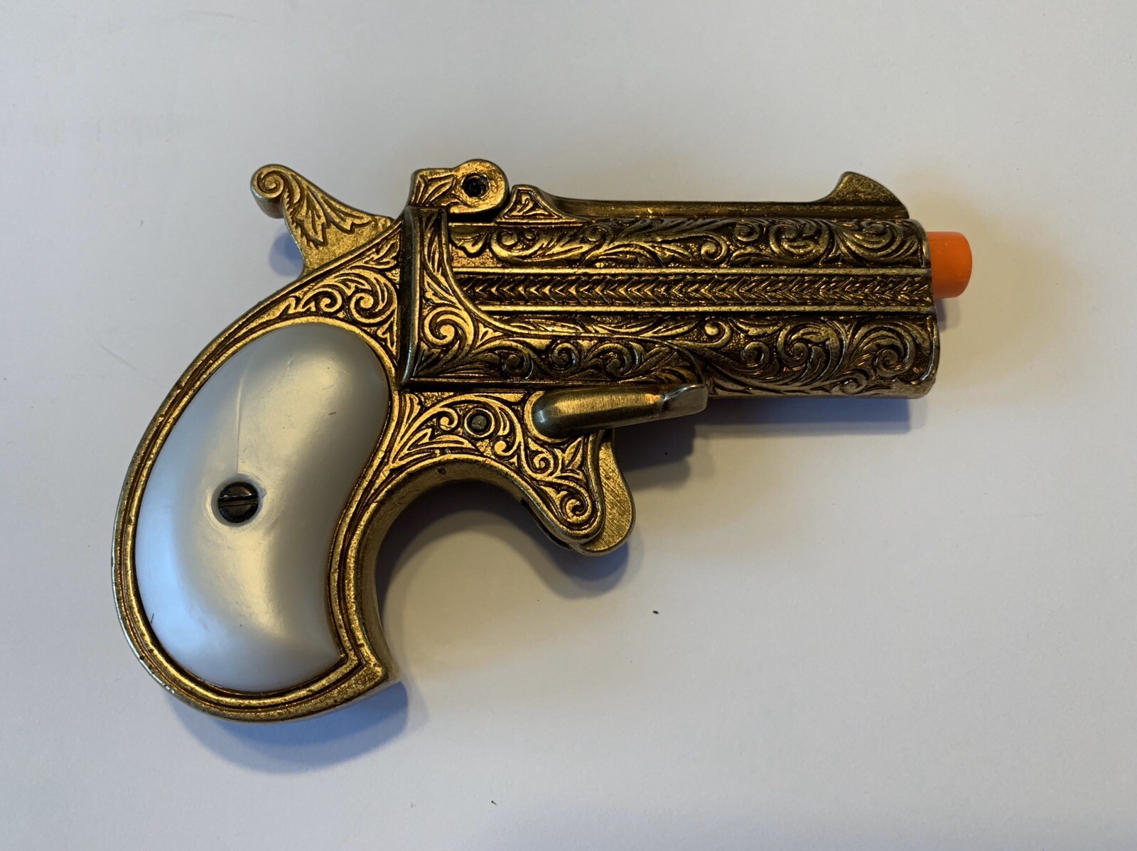 Tombstone PROPS Denix 1866 Derringer Pistol Brass/Gold Paperweight Scale 1:1