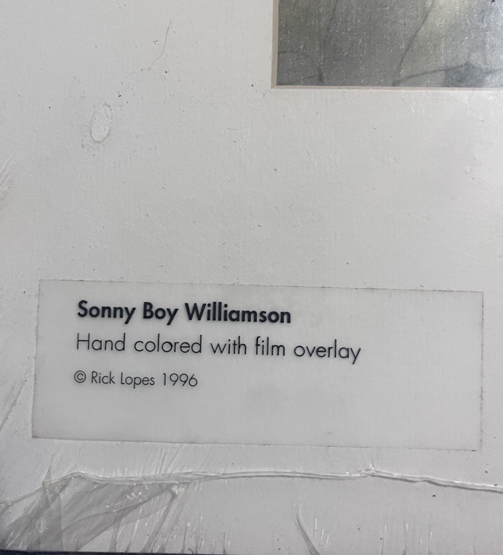 Sonny Boy Williamson Rick Lopes Signed Hand Colored Film Overlay Print 1996
