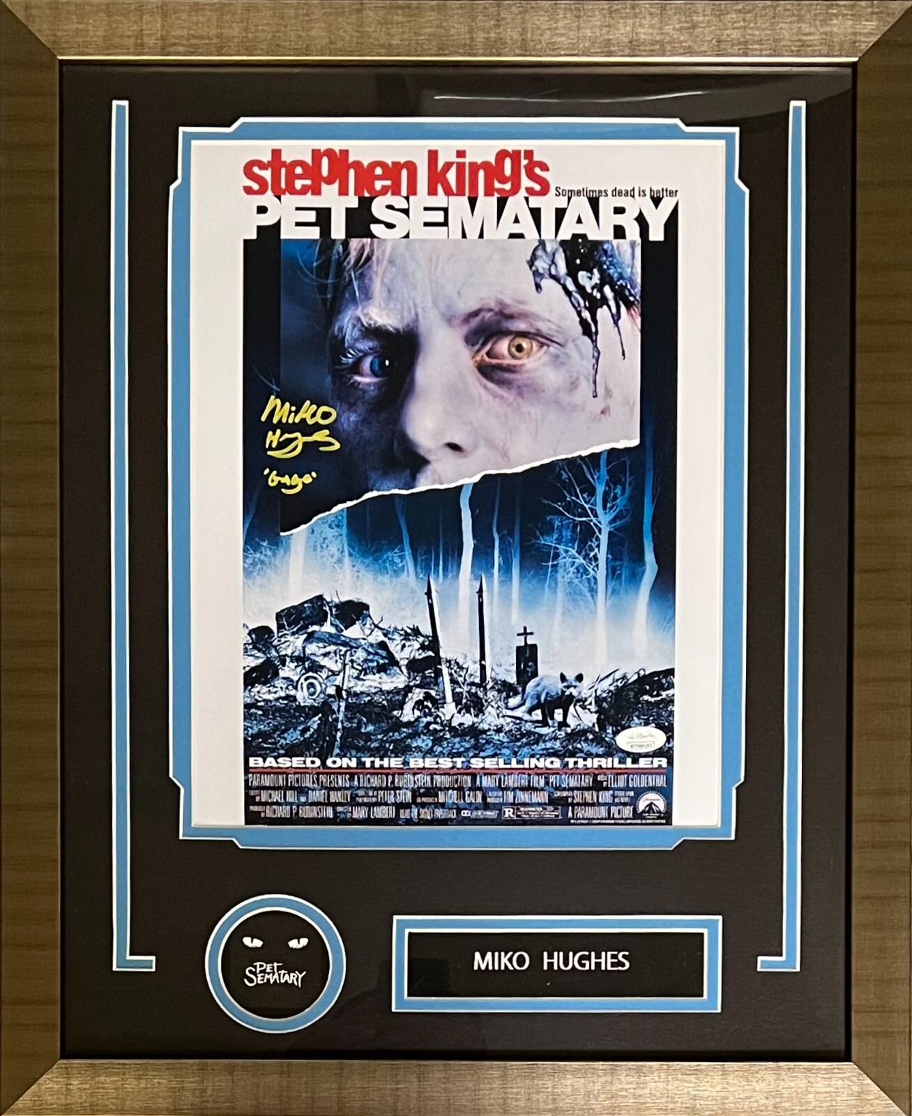 Miko Hughes autographed signed inscribed 11×14 framed photo Kindergarten Cop JSA