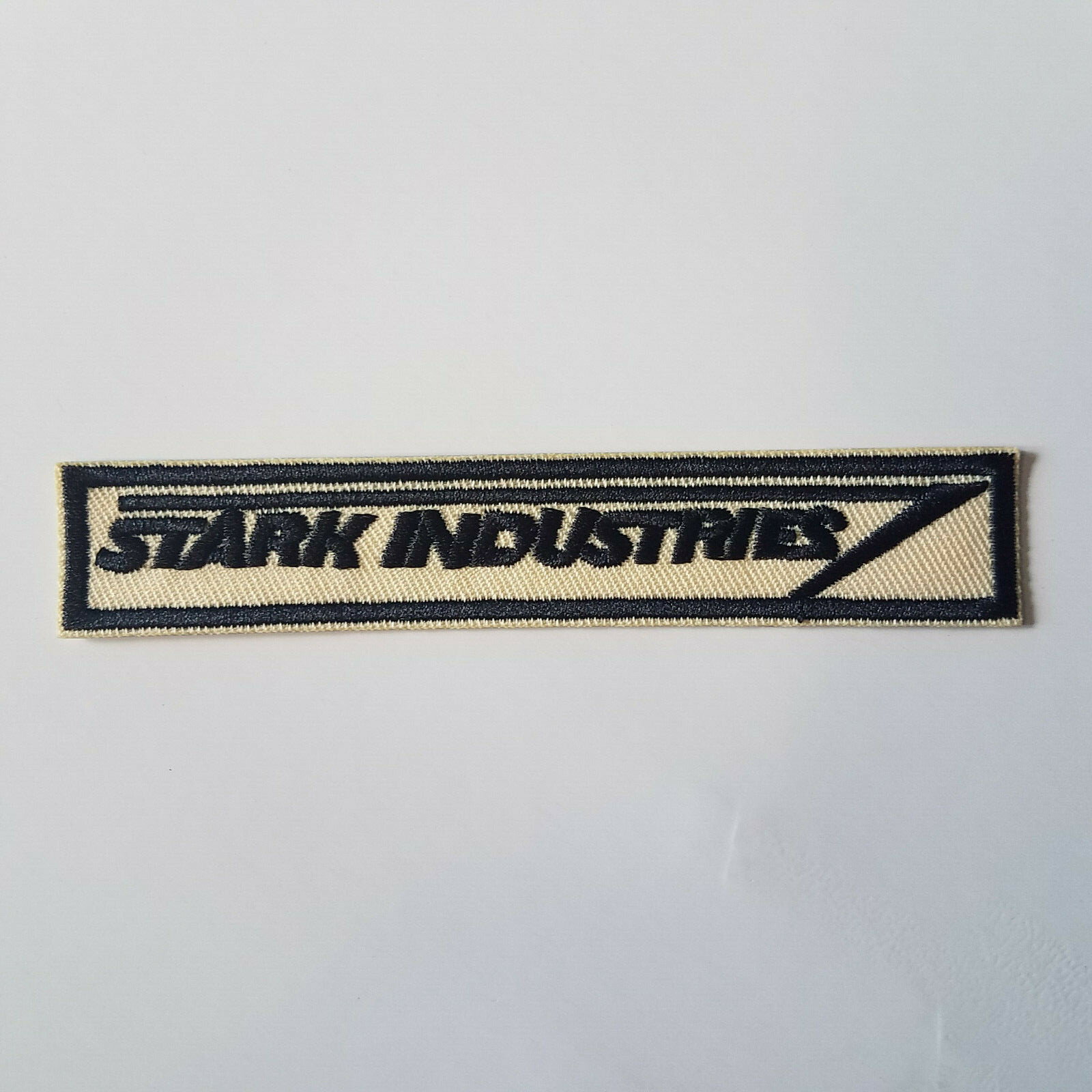 Iron man Stark Industries Off White Logo embroidered Patch 4 1/2 inches