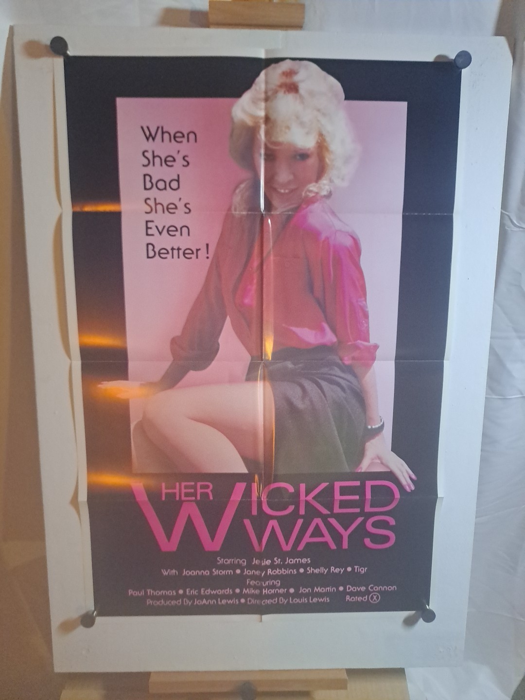 HER WICKED WAYS – Joanna Strom & Shelly Rey – 25×38″ 1983 Adult Movie Poster