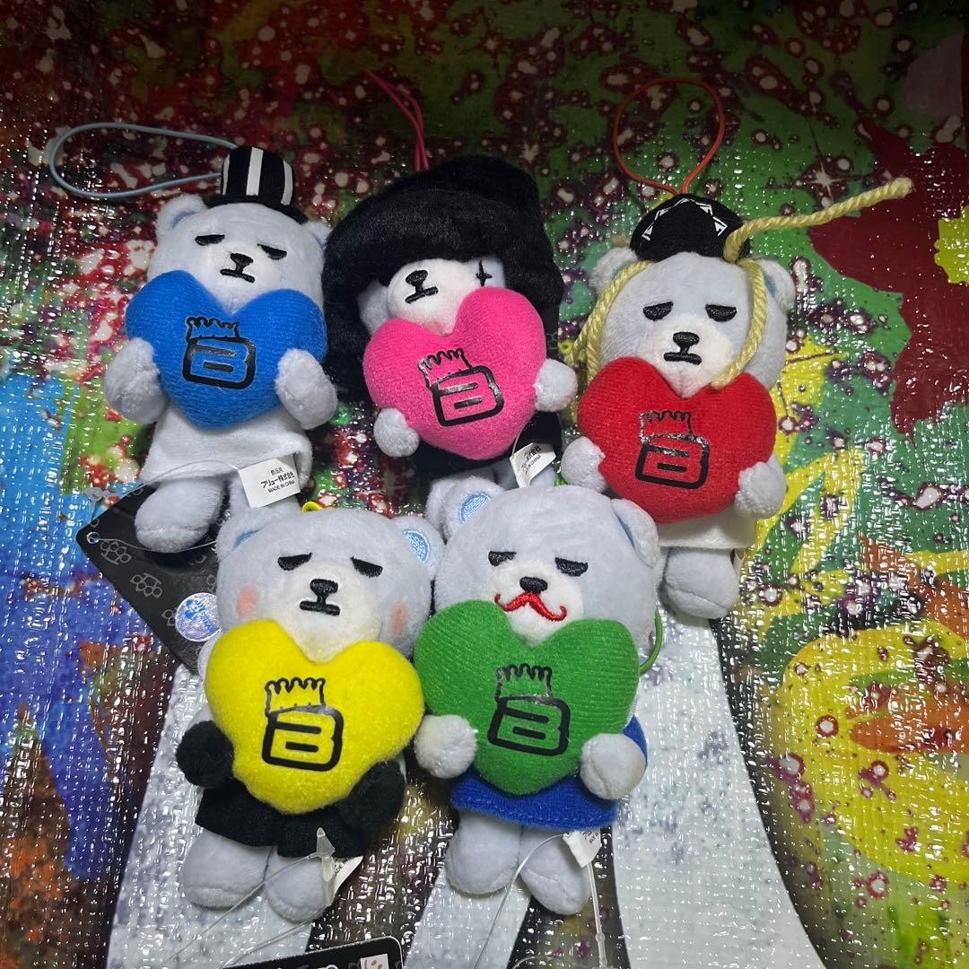 BIGBANG KRUNK Colorful Heart Mascot Plush Toy Authentic Collector Kpop Gift