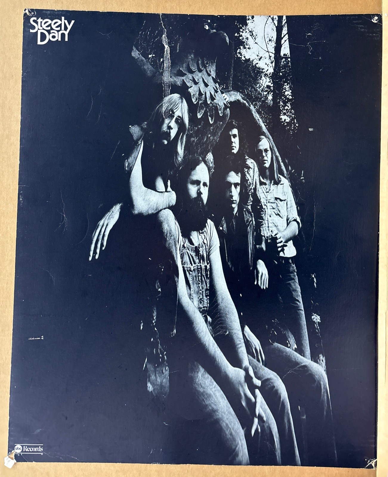 Steely Dan Rare 24×30”Promotional Poster ABC Records Vintage 70s Cardstock B&W