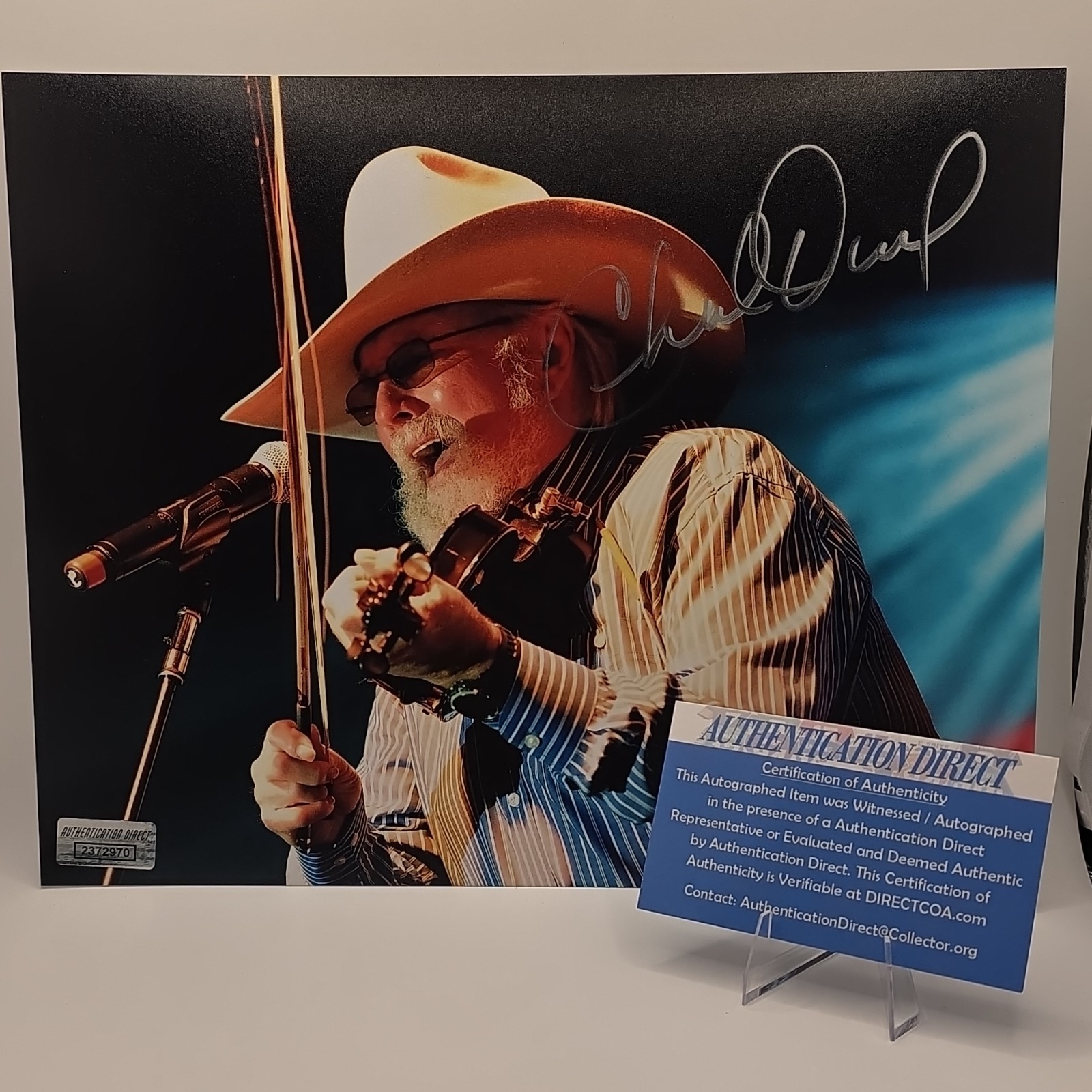 Charlie Daniels Autographed Country Music Photo Authentication Direct Signed
