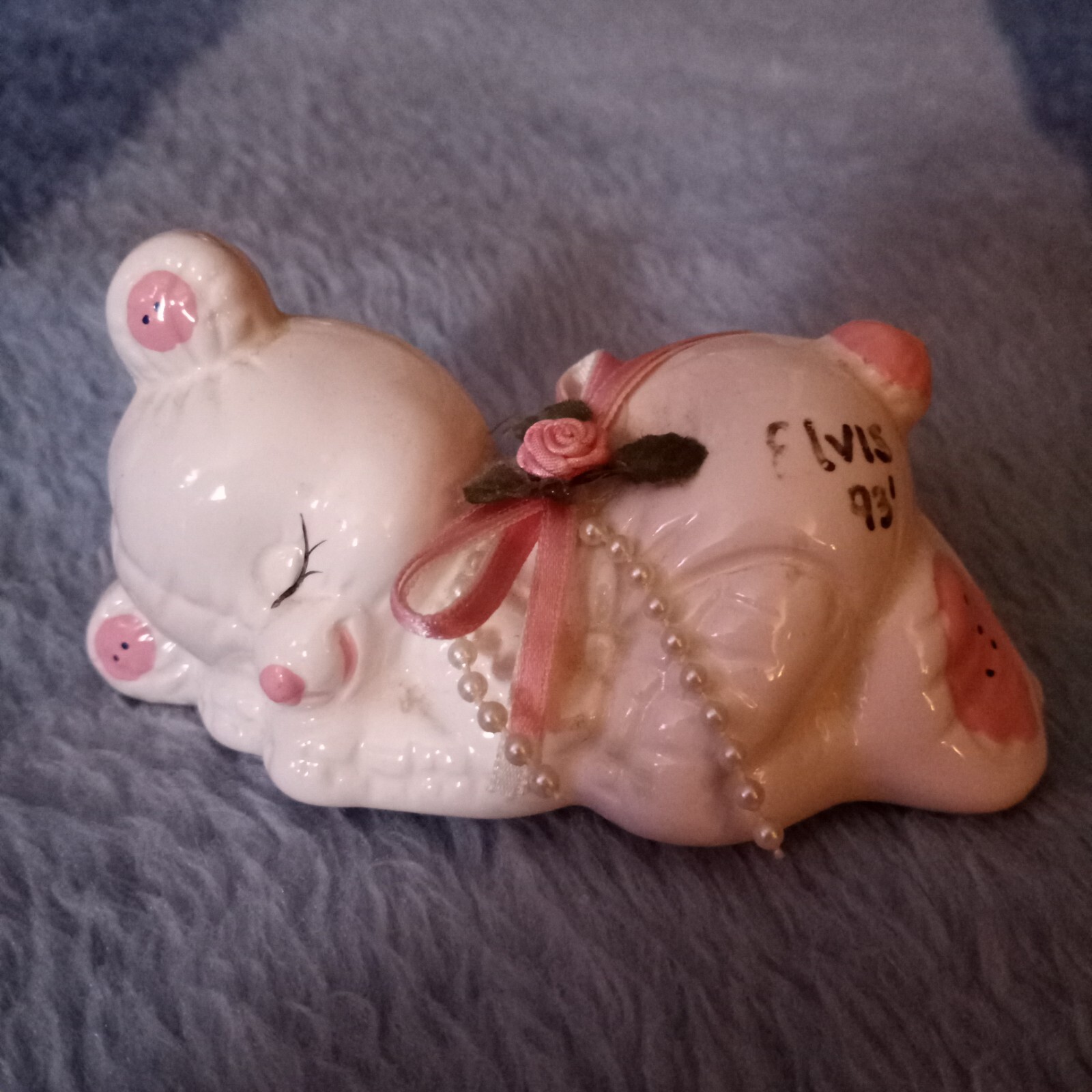 Bear Figurine 1993 RARE Collectable Elvis Memorabilia Pink