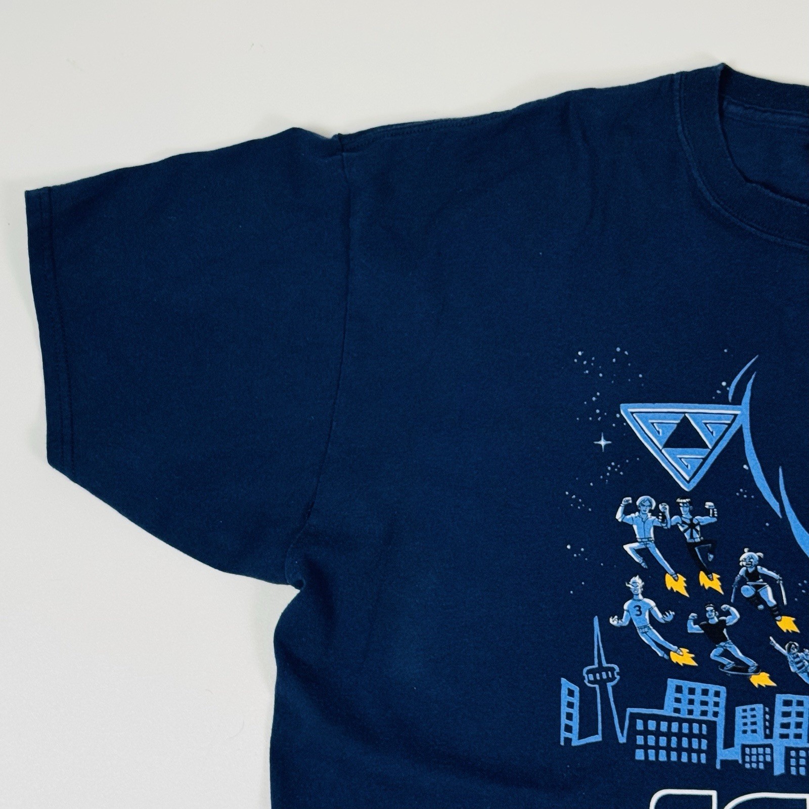 Scott Pilgrim vs The World Graphic T-Shirt Navy Blue ATC 2XL Retro Comic Style