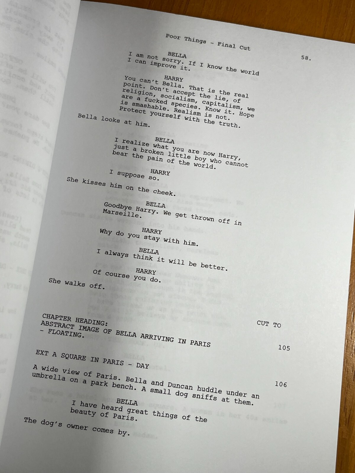 Poor Things Script Signed- Autograph Reprints- Emma Stone, Willem Dafoe