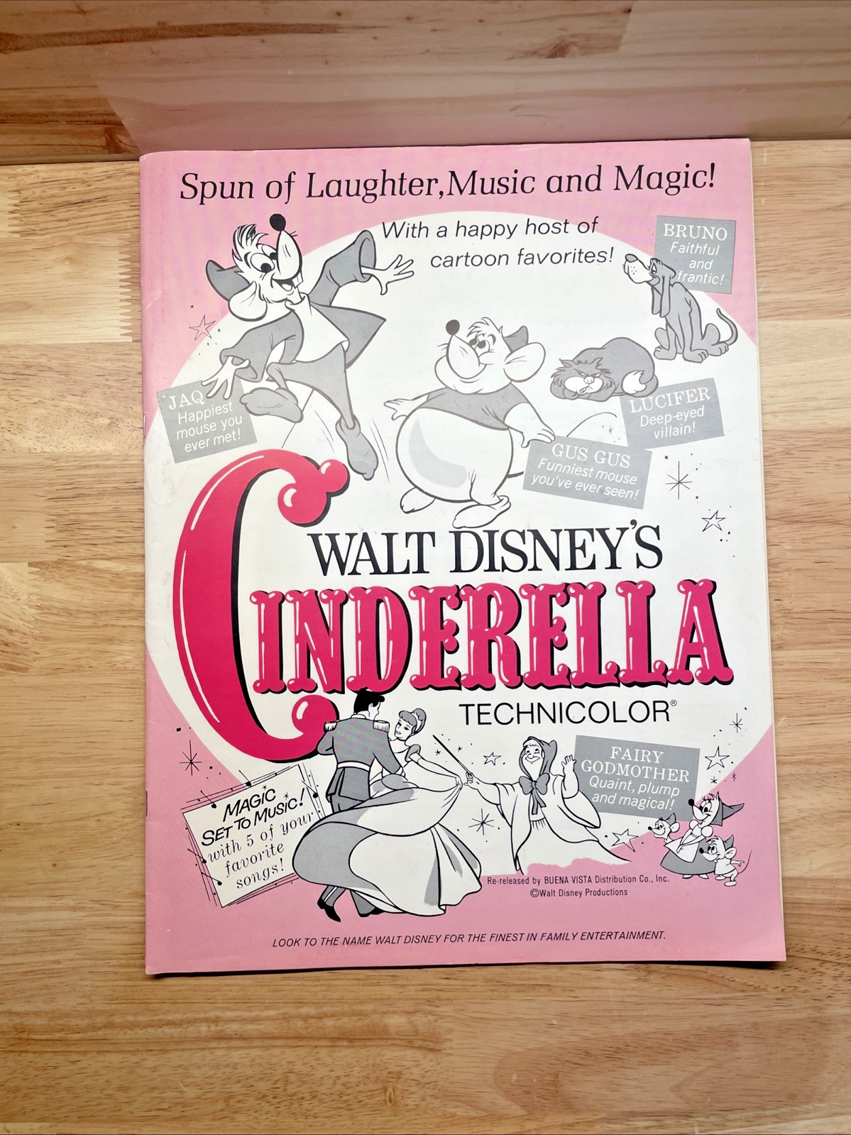 Disney Cinderella 1971 Pressbook With Supplement Vintage Theater Promo Kit