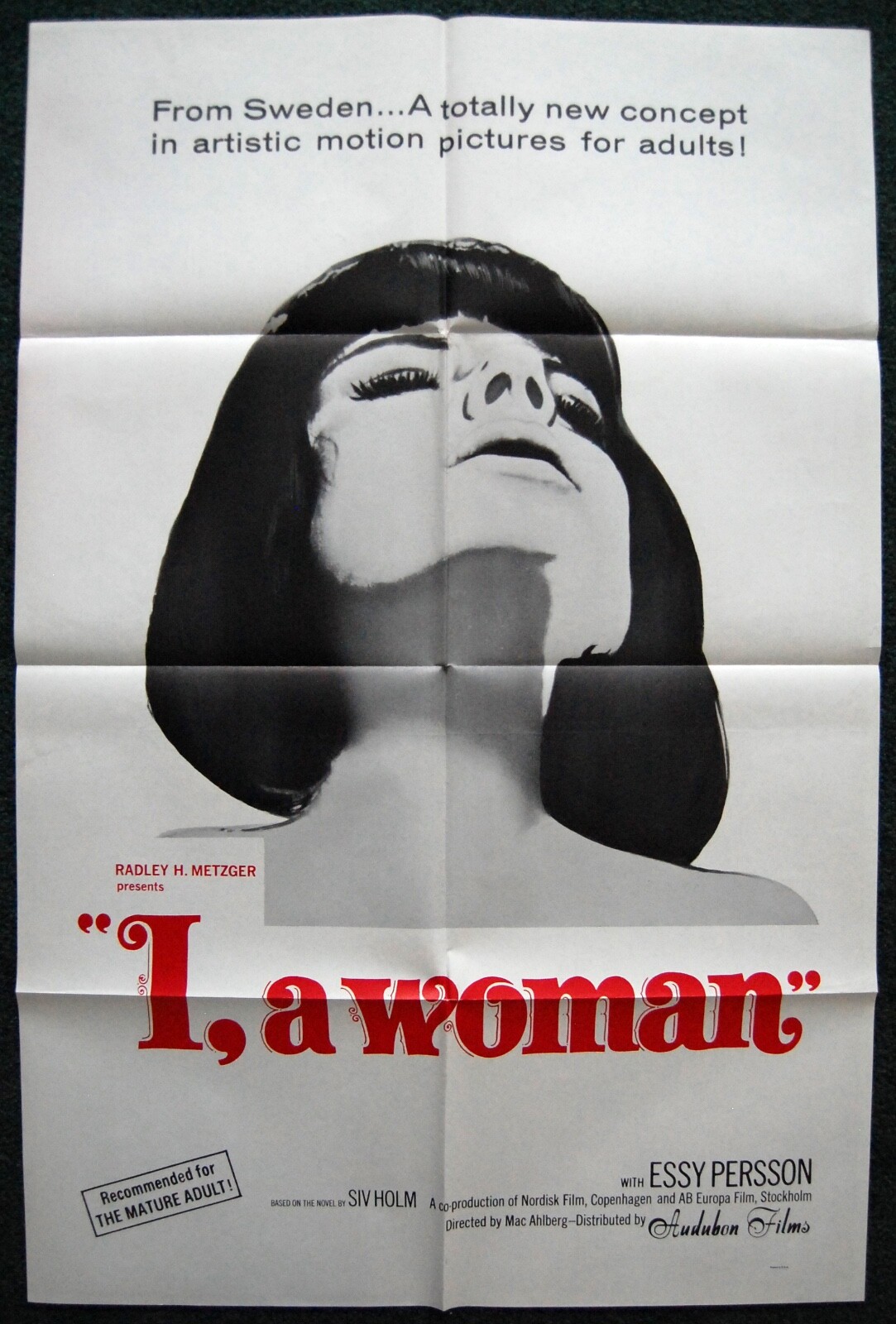 I, A WOMAN – RADLEY METZGER PRE X-RATED ERA, ORIGINAL ’66 ADULT MOVIE POSTER, NM