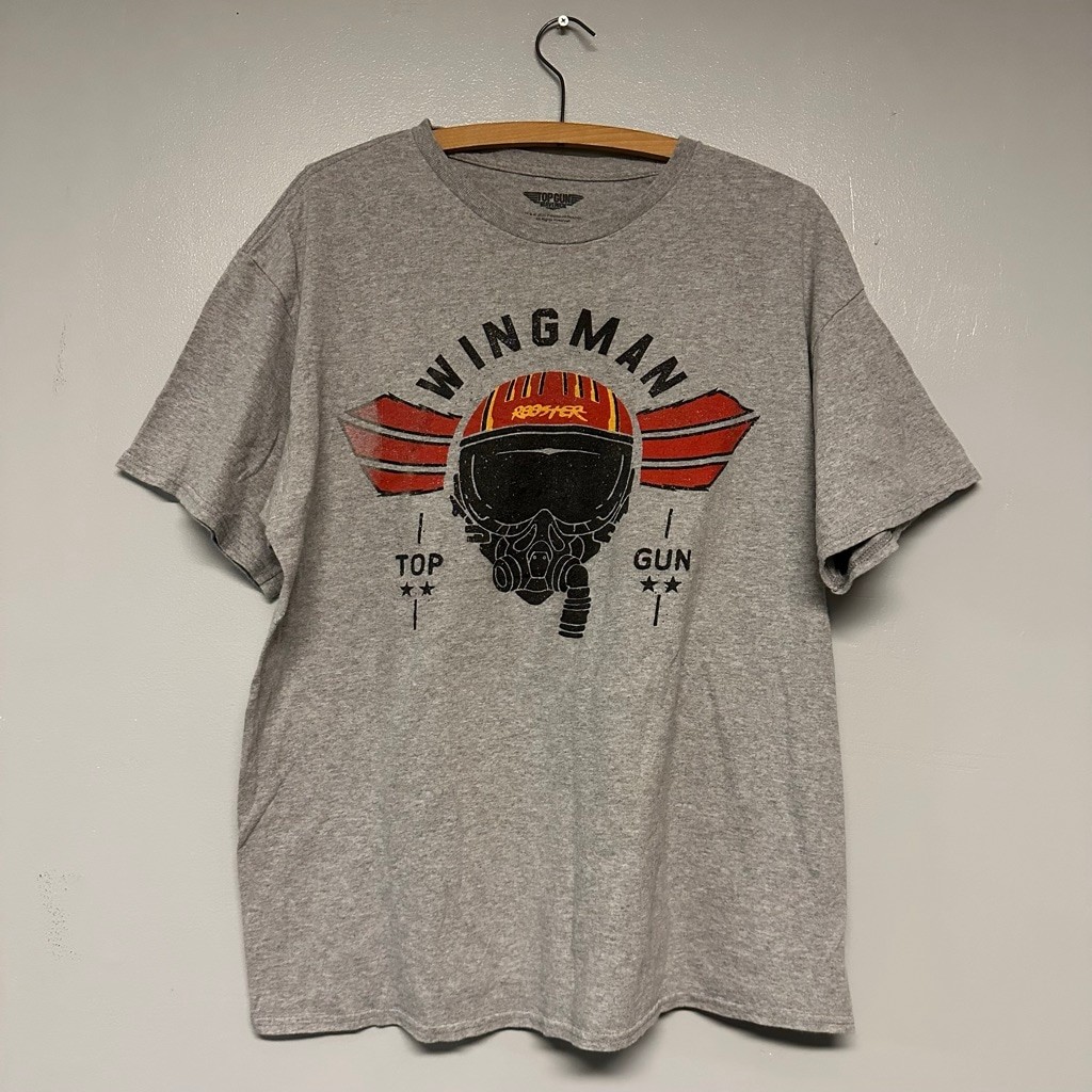 Men’s Unbranded Gray Top Gun Maverick Wingman Short Sleeve Tee size XL (46/48)