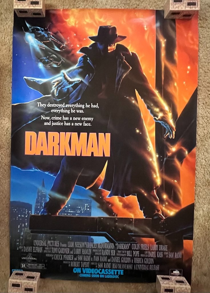 Darkman 1990 VHS Release Movie Poster 26.5×39.5 Rolled Liam Neeson