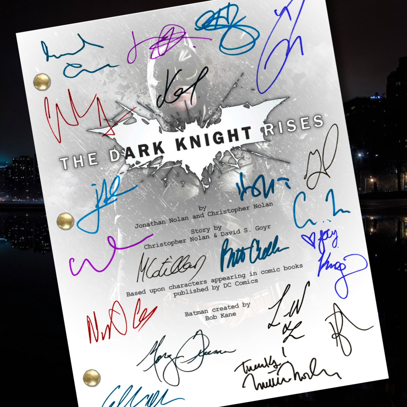 The Dark Knight Rises Signed Autograph Script Reprints 164 Pages Long Batman Fan