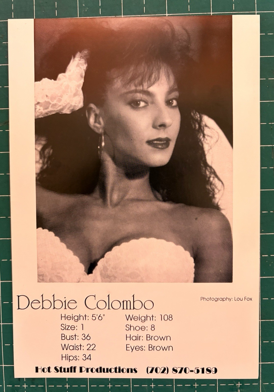 Debbie Colombo 1980s B Movie Actress And Adult Film Star Head Shot 2 Sided