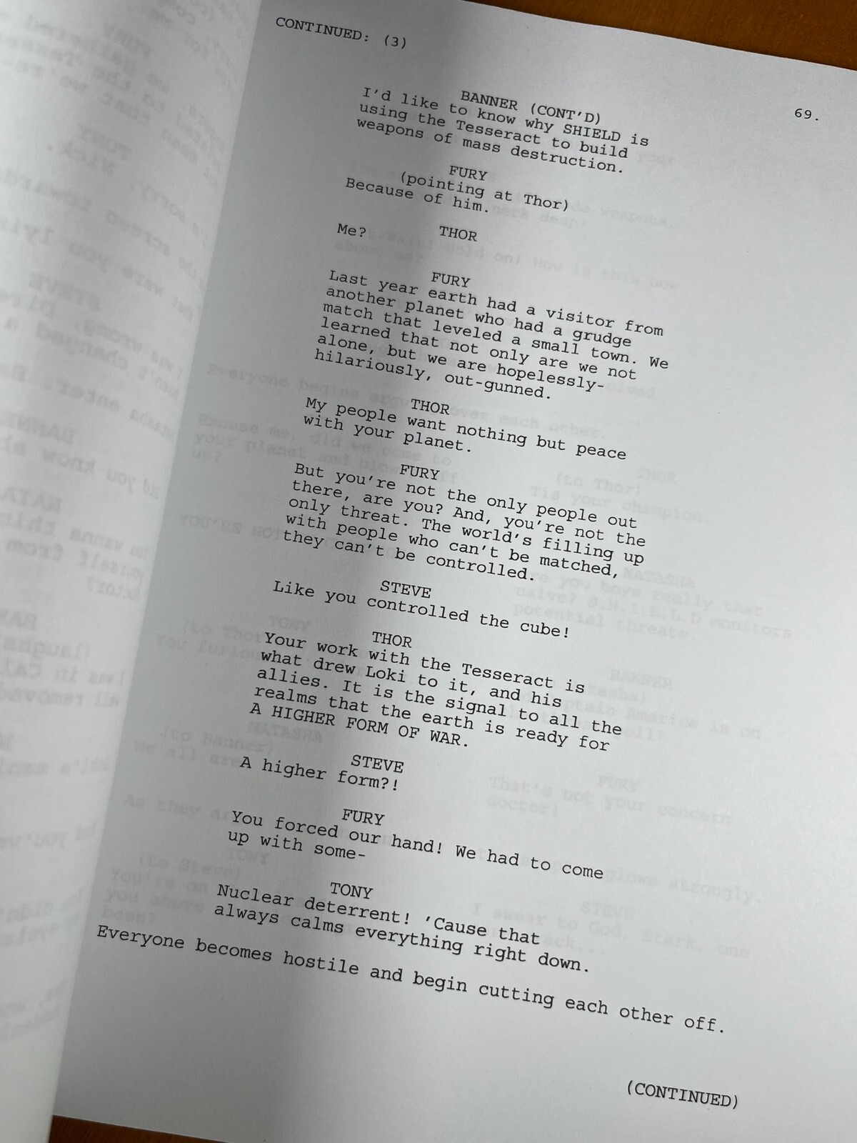 The Avengers Script Signed- Autograph Reprints- 131 Pages- Iron Man, Hulk, Thor