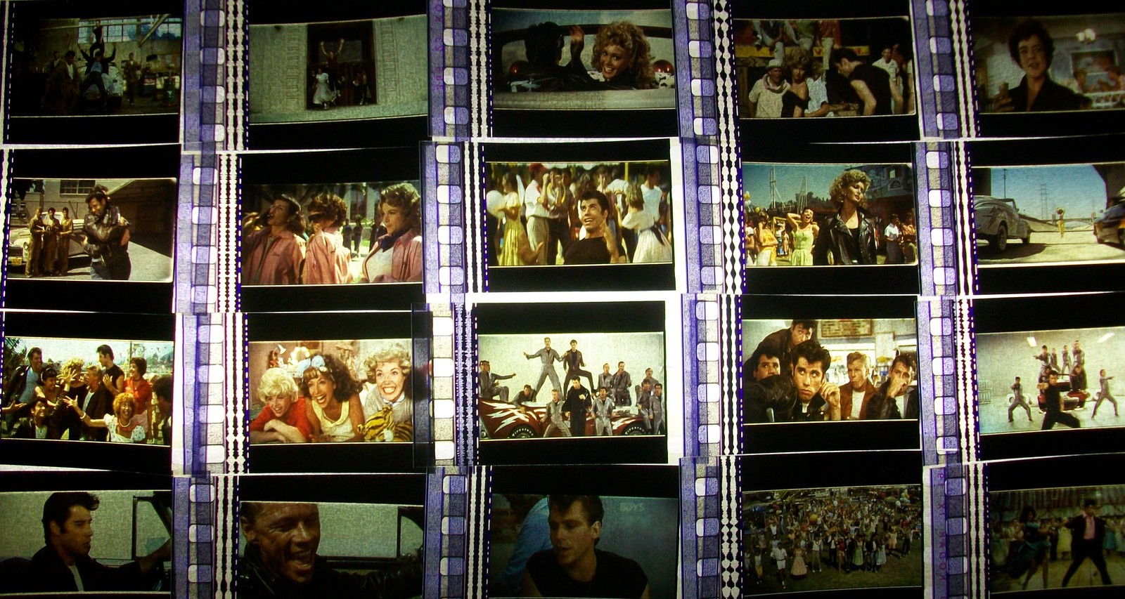 GREASE Lot of 12 Film Cells Collection compliments movie dvd poster