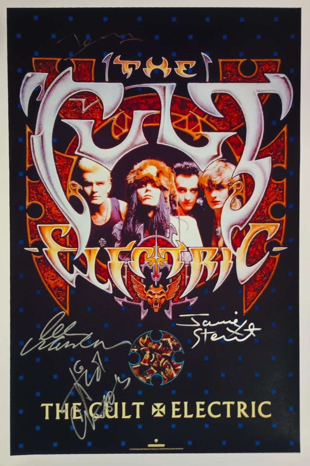 1987 THE CULT Concert Poster Wall Art Print facsimile signed size 11x17INCHES