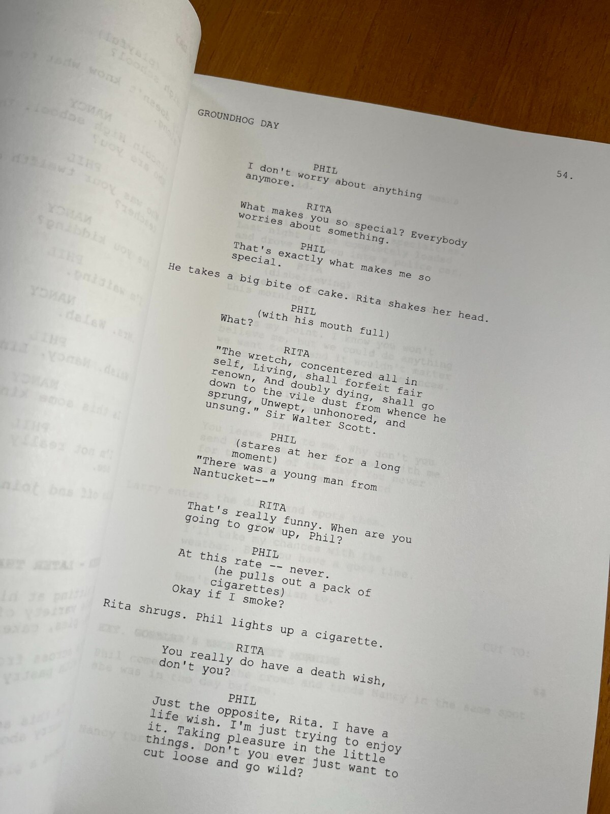 Groundhog Day Script Cast-Signed – Autograph Reprints – 126 Pages