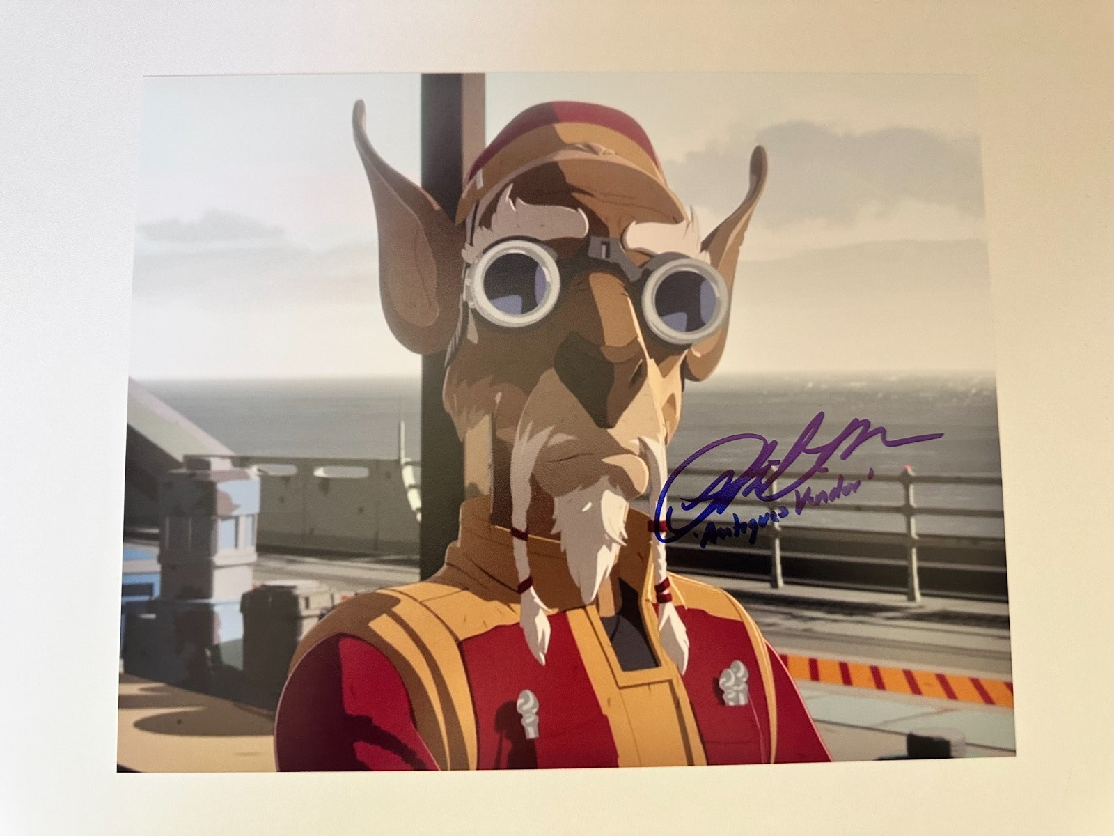 Phil LaMarr Signed 8×10 Star Wars Resistance Antique Vendor (Bothan ?) Autograph