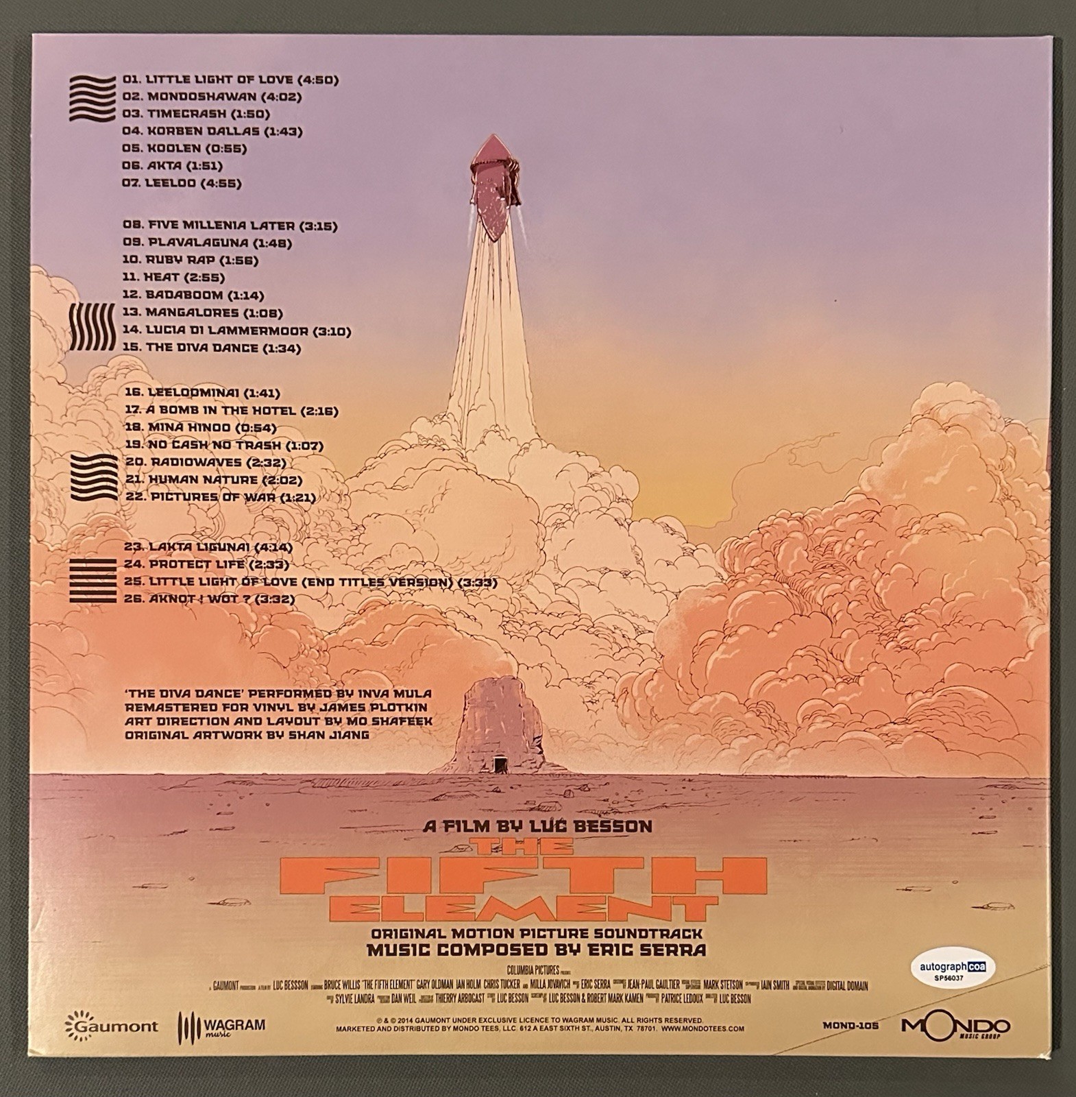Milla Jovovich Signed The Fifth Element Soundtrack Mondo Vinyl Record ACOA COA