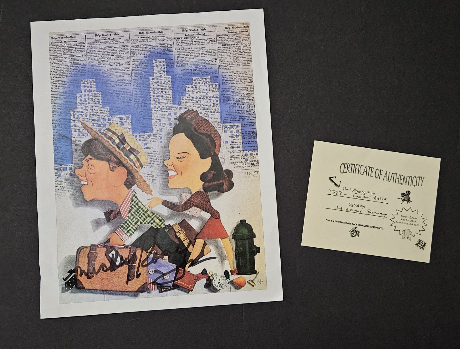 JUDY GARLAND! MICKEY ROONEY Autograph! COA Included. L@@K!