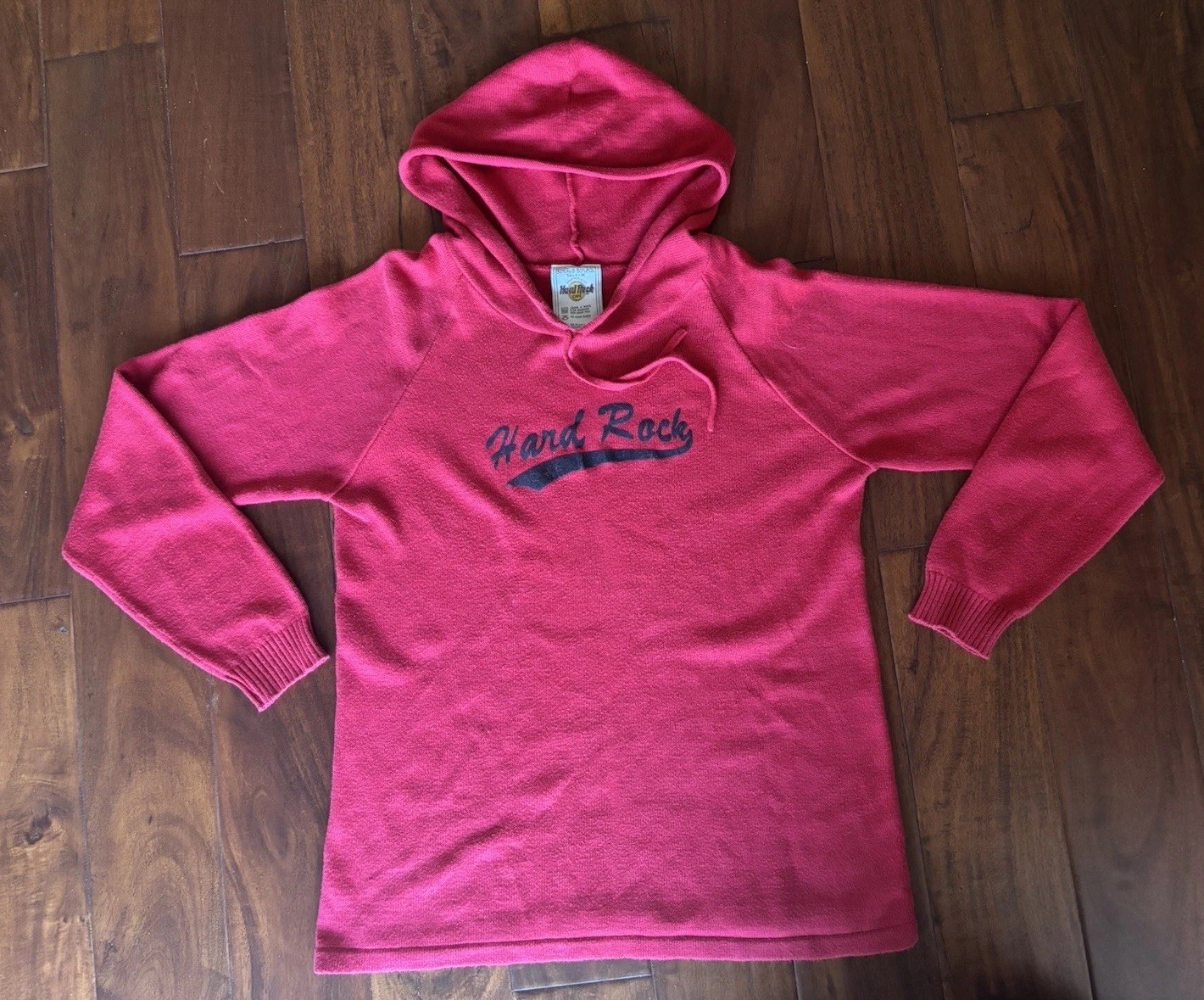 Hard Rock Cafe Red “Sweater” Hoodie Size M