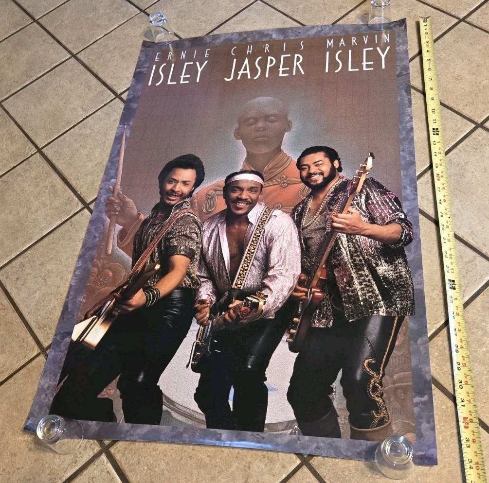 INew Isley Jasper Isley RECORD STORE PROMO POSTER 1987 CBS Inc R&B Brothers VTG