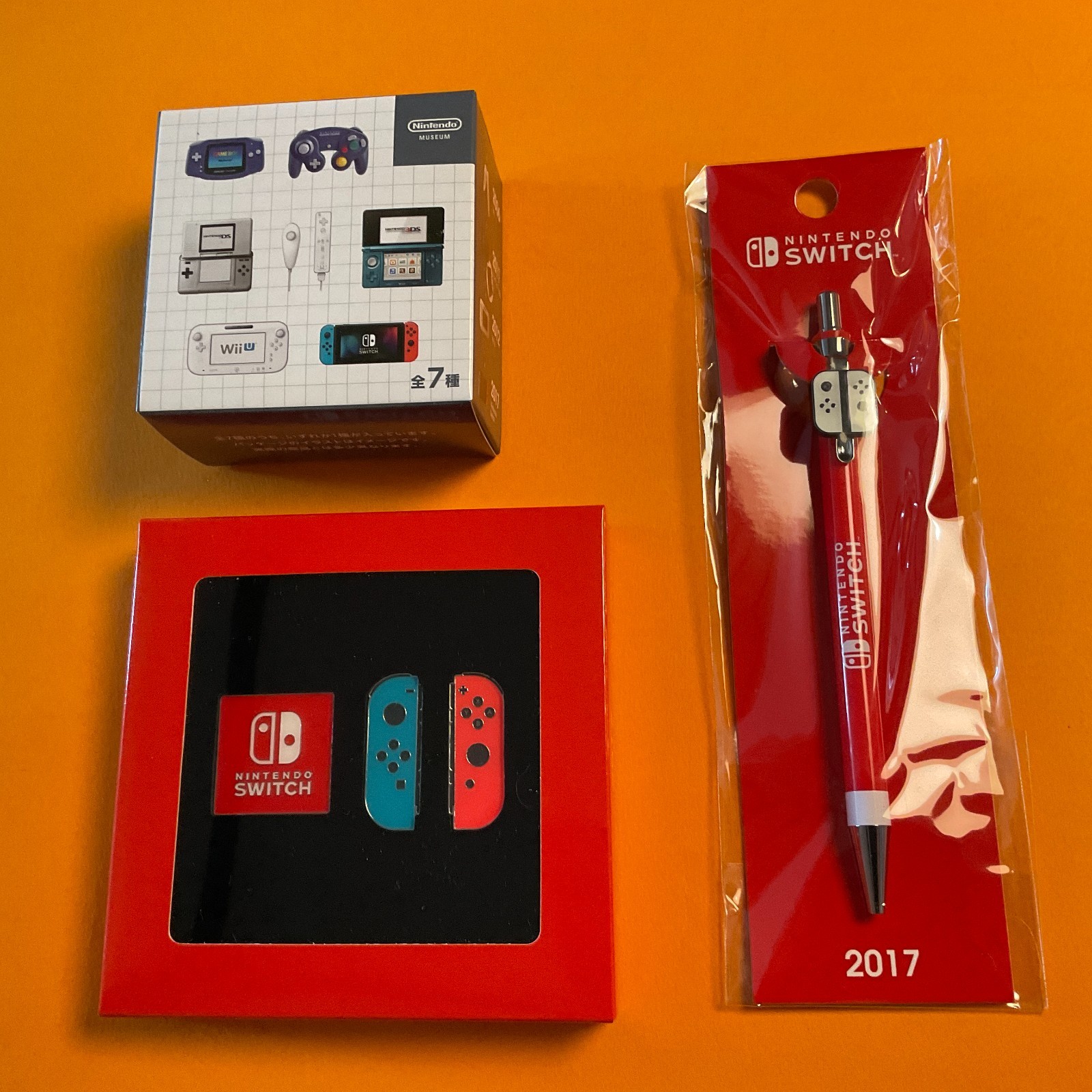 Nintendo Museum Switch Accessories Pins, Pen and unopened keychain Blind Box