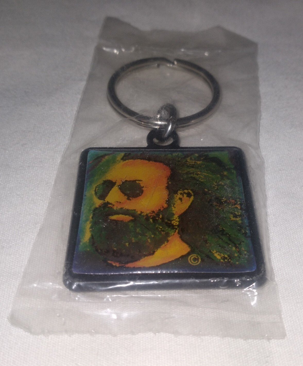 VINTAGE Jerry Garcia Band / Grateful Dead Keychain / Key Ring / FOB – NOS