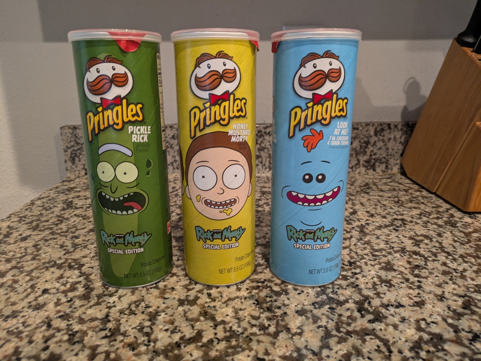 Rick and Morty EMPTY Pringles Chips Can Set (Pickle Rick, Morty, Mr. Meeseeks)