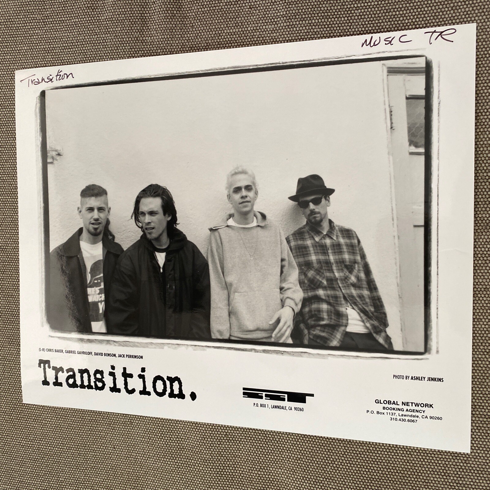 Transition Press Photo 8×10”. SST Records.