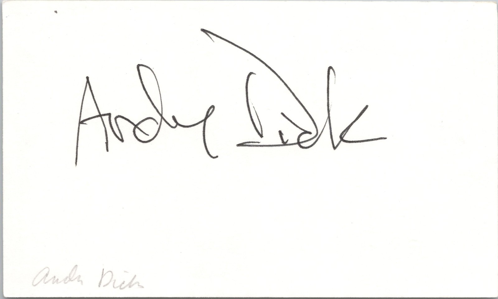 Andy Dick Signed 3×5 Index Card Comedian Autographed