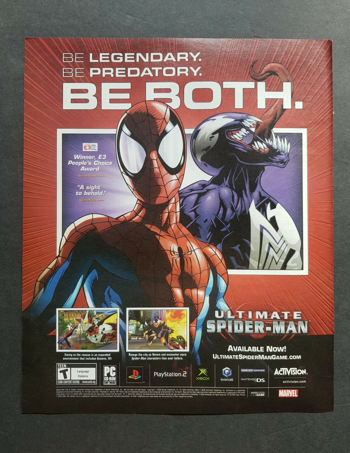 Ultimate Spiderman Activision Vintage Print Ad 2003 XBox PS2