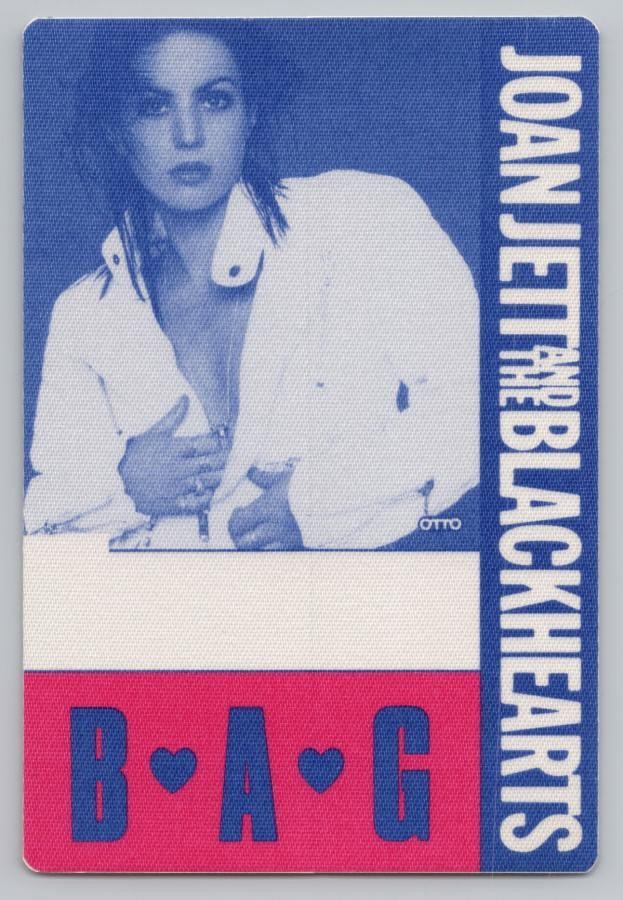 Joan Jett And The Blackhearts Cloth Backstage Pass. 3 x 4 1/2 inches. OTTO