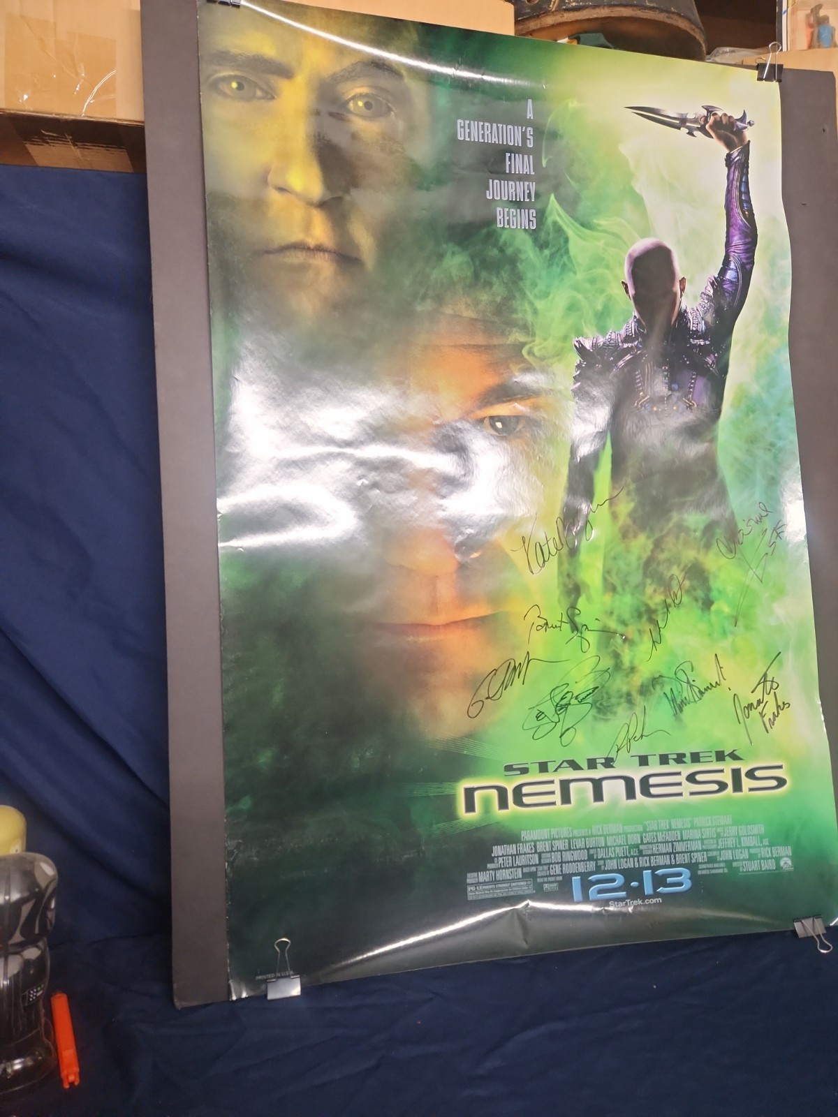 Star Trek Nemesis Orignal Poster 27×40 Mulgrew Stewart Burton Cast Signed X9