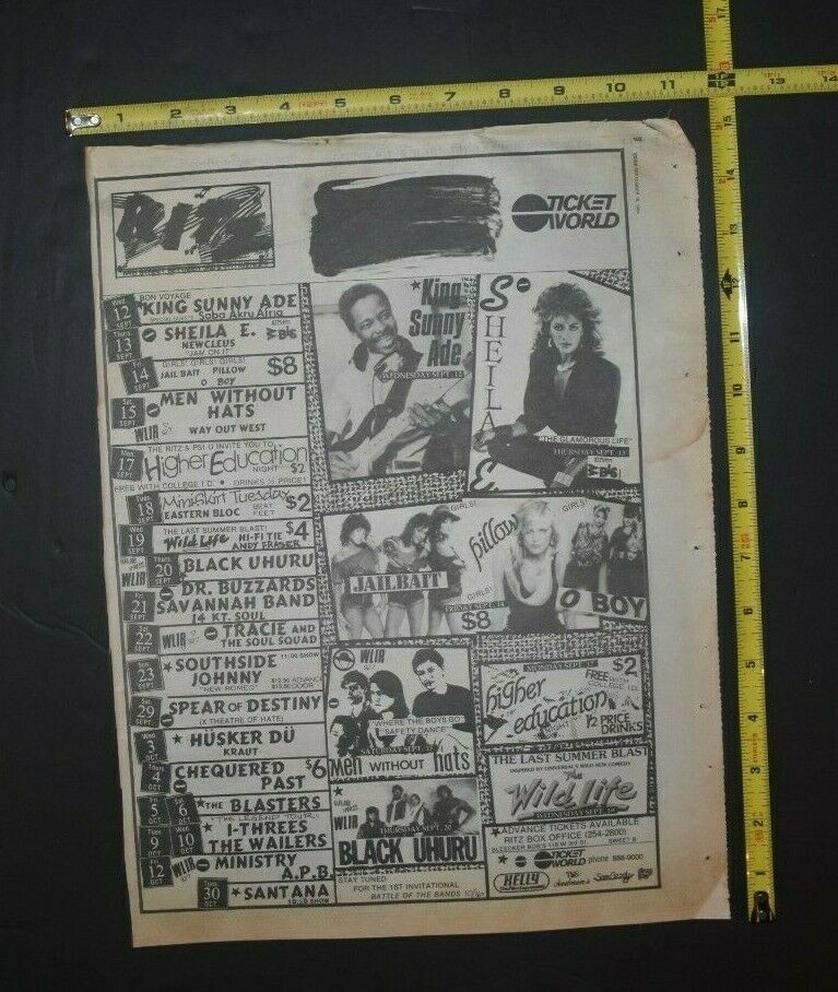 Sheila E 1984 Marquee Concert Ad Ritz Ministry Santana Men Without Hats
