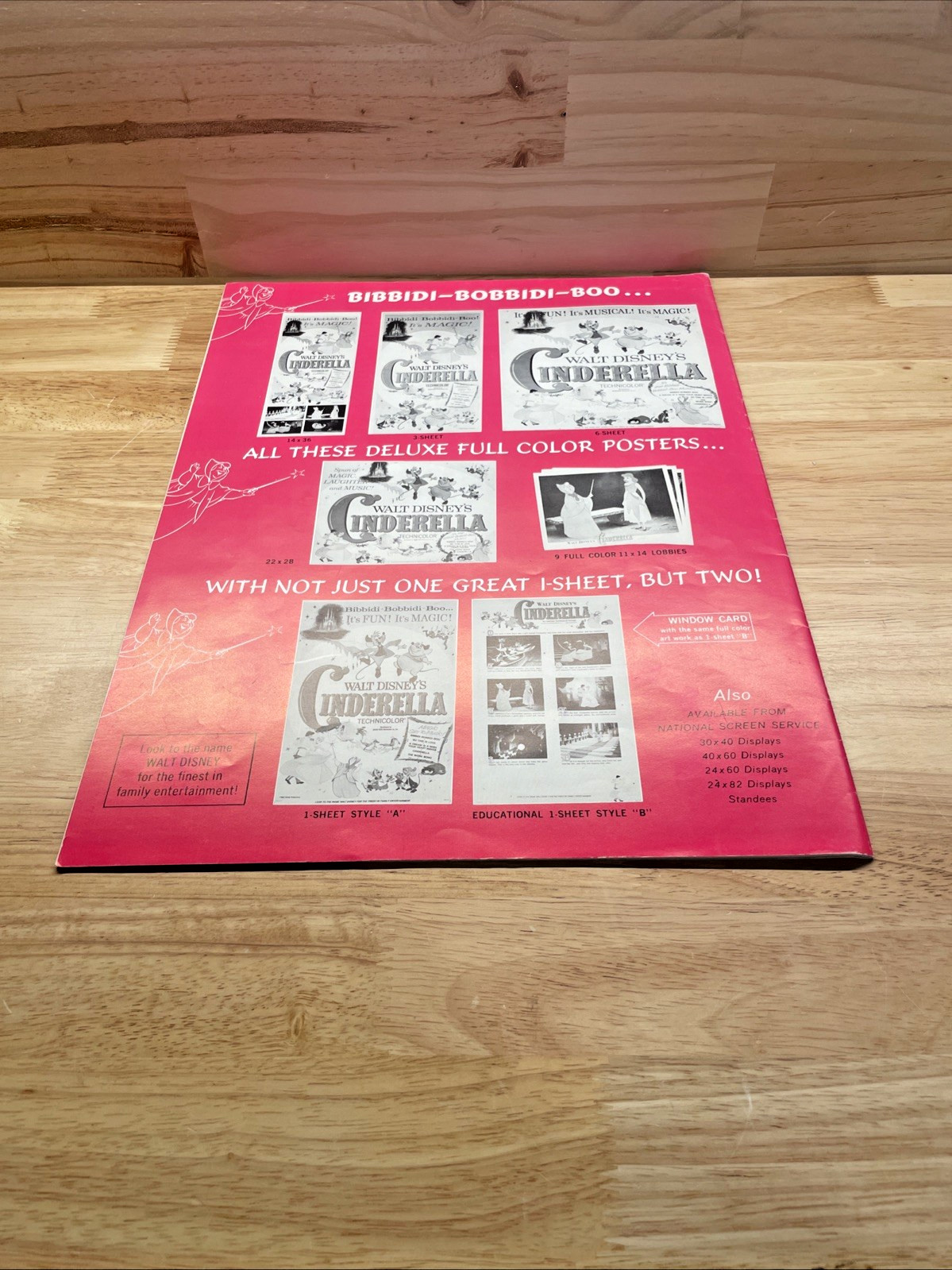 Disney Cinderella 1971 Pressbook With Supplement Vintage Theater Promo Kit