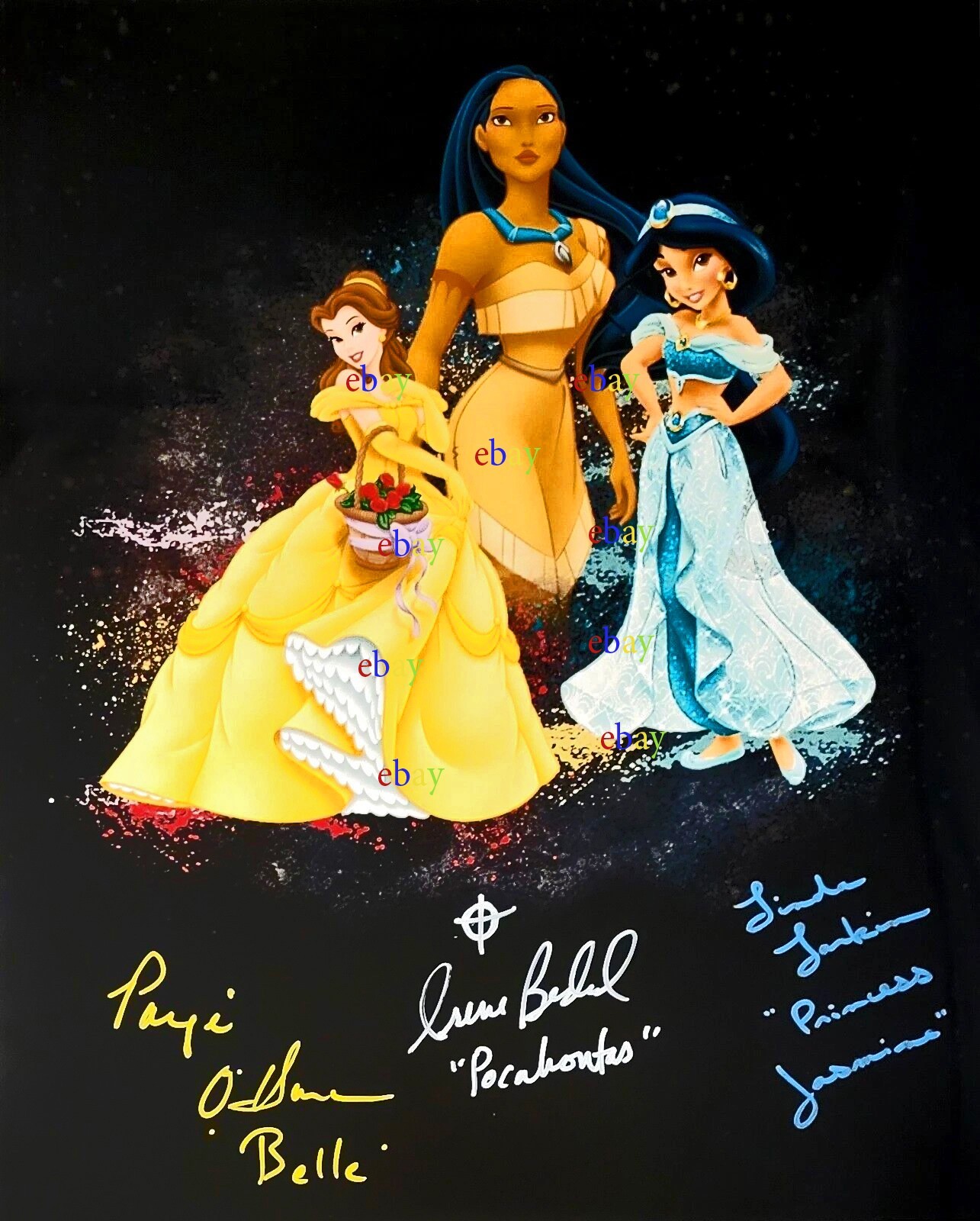 Disney Princess Belle Jasmine Pocahontas Autographed Signed 8×10 Photo Reprint