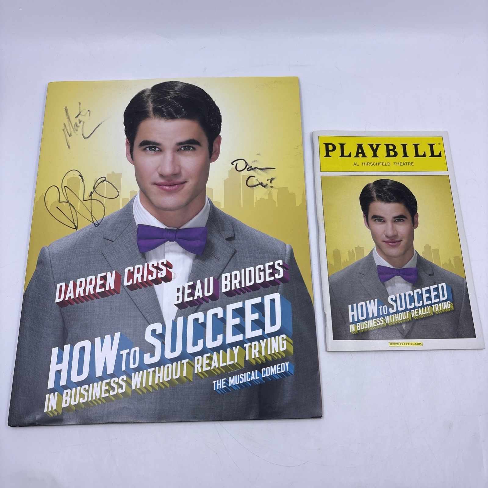 Darren Criss SIGNED How To Succeed In Business Broadway Souvenir Book & Playbill