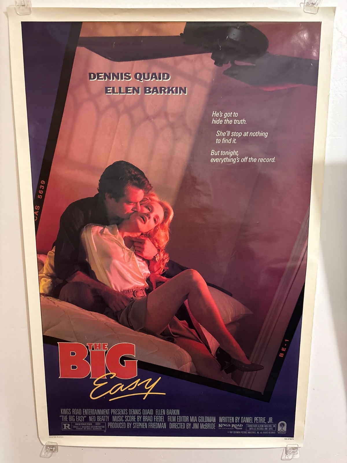 1987 THE BIG EASY, original movie poster, S/S ROLLED 27×41