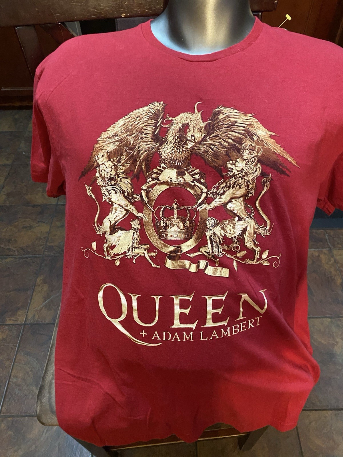 QUEEN + ADAM LAMBERT 2023 RHAPSODY Unisex Maroon CONCERT T-SHIRT XL