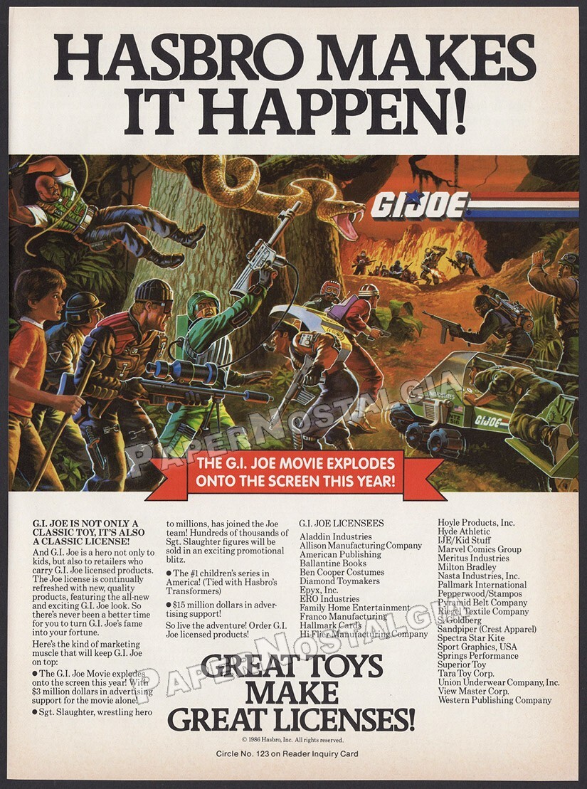 G.I. JOE – Original 1986 Trade AD / ADVERT / Hasbro toy promo _ GI Joe action